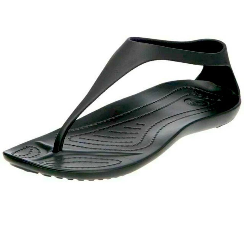 CROCS Sexy Serena Sandals Women's Black Flip Flop Thong size 10